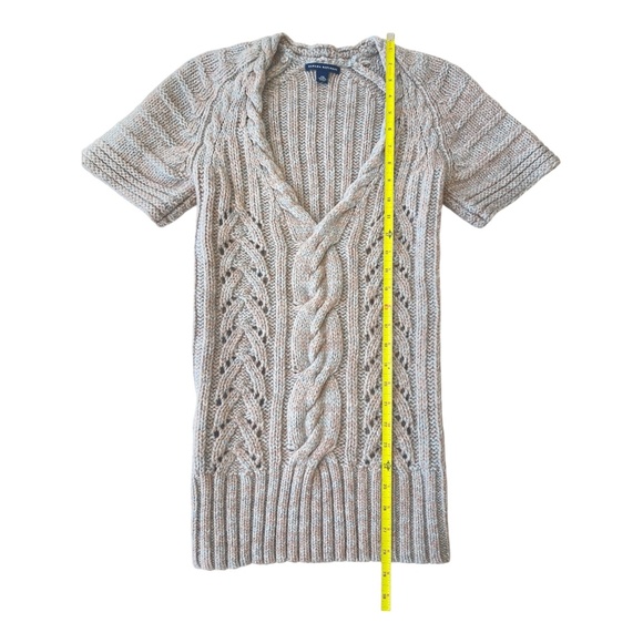 Banana Republic Brown Gray Marled Cable Tunic Sweater XSmall Wool Alpaca EUC - Picture 4 of 10